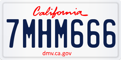 CA license plate 7MHM666