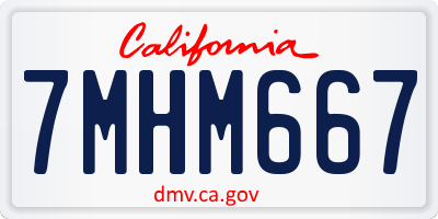 CA license plate 7MHM667