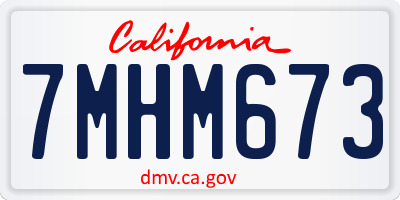 CA license plate 7MHM673