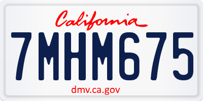 CA license plate 7MHM675