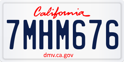 CA license plate 7MHM676