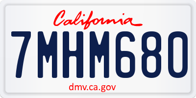 CA license plate 7MHM680