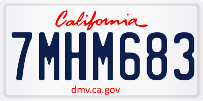CA license plate 7MHM683
