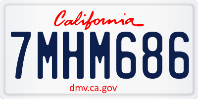 CA license plate 7MHM686