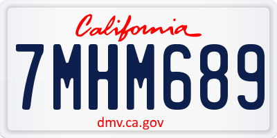 CA license plate 7MHM689