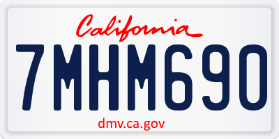 CA license plate 7MHM690