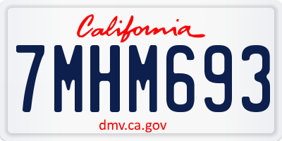 CA license plate 7MHM693