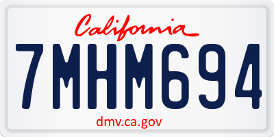 CA license plate 7MHM694