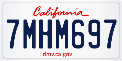 CA license plate 7MHM697