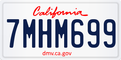CA license plate 7MHM699
