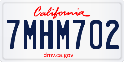 CA license plate 7MHM702