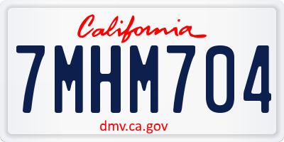 CA license plate 7MHM704