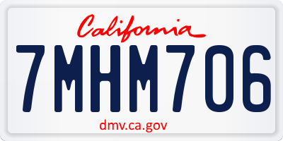 CA license plate 7MHM706