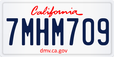 CA license plate 7MHM709