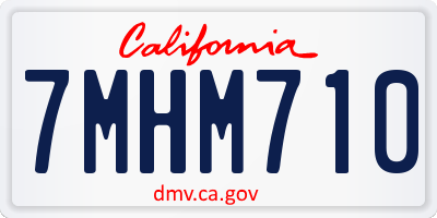 CA license plate 7MHM710