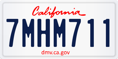 CA license plate 7MHM711