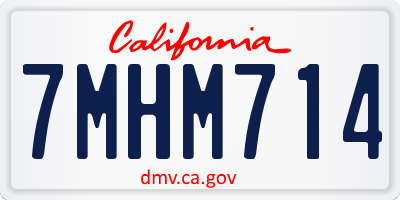 CA license plate 7MHM714