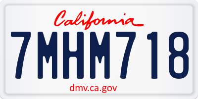 CA license plate 7MHM718