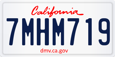 CA license plate 7MHM719