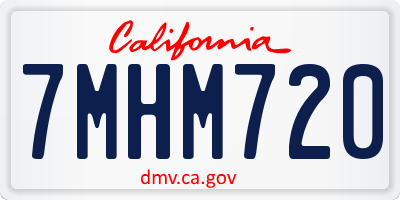 CA license plate 7MHM720