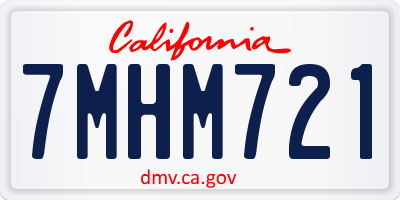 CA license plate 7MHM721