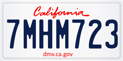 CA license plate 7MHM723