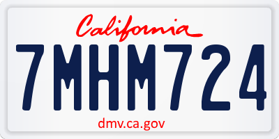 CA license plate 7MHM724