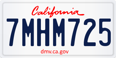 CA license plate 7MHM725