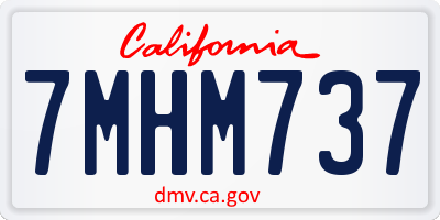 CA license plate 7MHM737