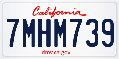 CA license plate 7MHM739