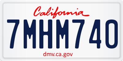 CA license plate 7MHM740