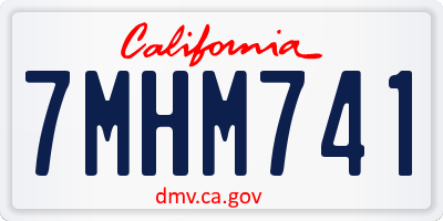 CA license plate 7MHM741