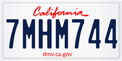 CA license plate 7MHM744