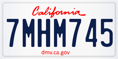 CA license plate 7MHM745