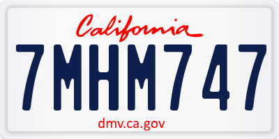 CA license plate 7MHM747
