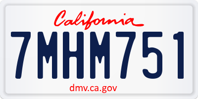 CA license plate 7MHM751