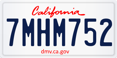 CA license plate 7MHM752