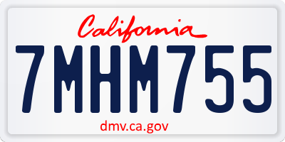 CA license plate 7MHM755