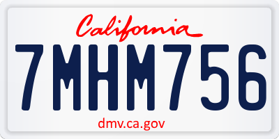 CA license plate 7MHM756