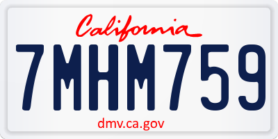 CA license plate 7MHM759