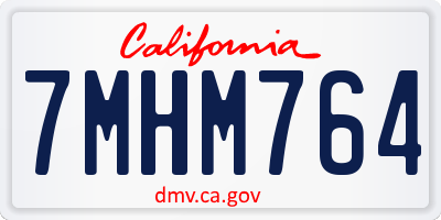 CA license plate 7MHM764