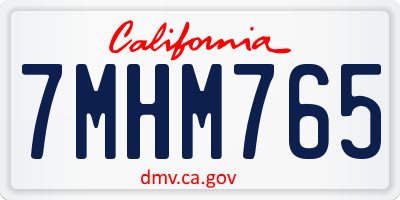 CA license plate 7MHM765