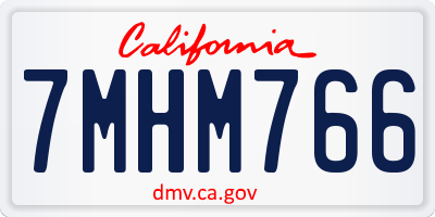 CA license plate 7MHM766