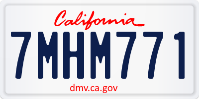 CA license plate 7MHM771