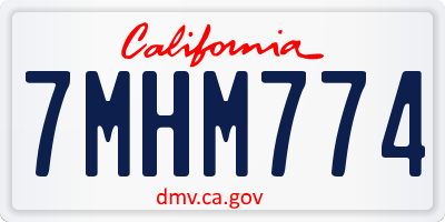 CA license plate 7MHM774