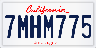 CA license plate 7MHM775