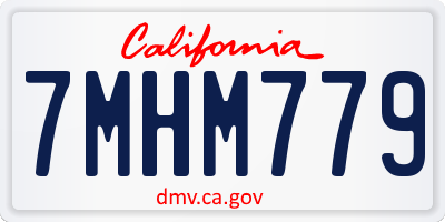 CA license plate 7MHM779