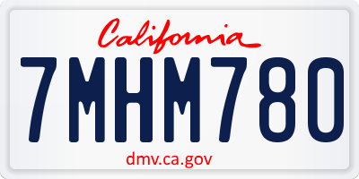 CA license plate 7MHM780