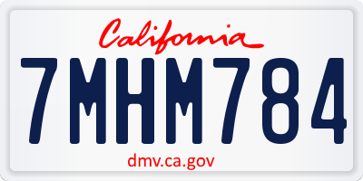 CA license plate 7MHM784