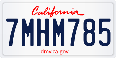 CA license plate 7MHM785